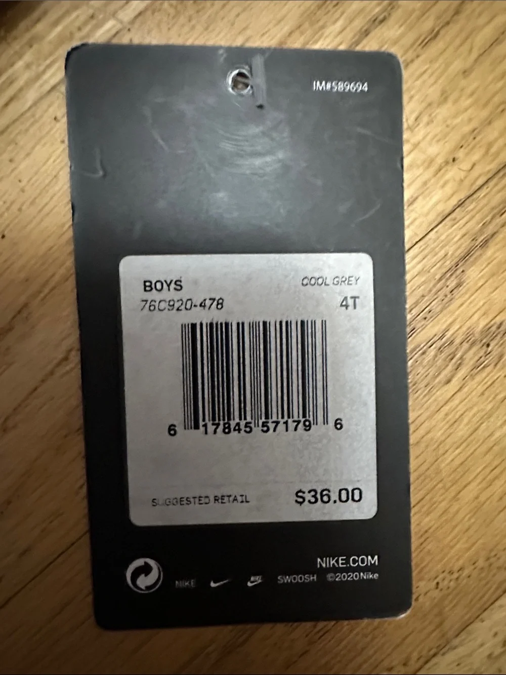 Nike Kids Gray Joggers with White Side Panels 4T. 3-4 yrs